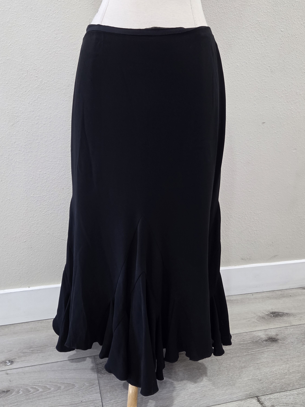 Dana Buchman Black Maxi Flared Skirt